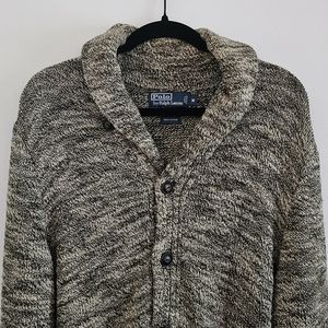 Polo by Ralph Lauren | Black/Tan Cardigan Sweater (Medium)